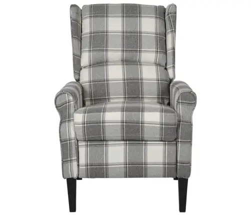 Atpūtas Krēsls, Atgāžams, Balts, Pelēks, Audums Vidaxl