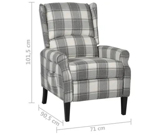 Atpūtas Krēsls, Atgāžams, Balts, Pelēks, Audums Vidaxl