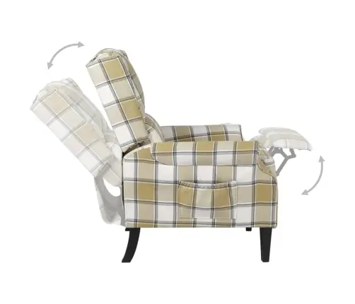 Atpūtas Krēsls, Atgāžams, Zaļš Audums Vidaxl