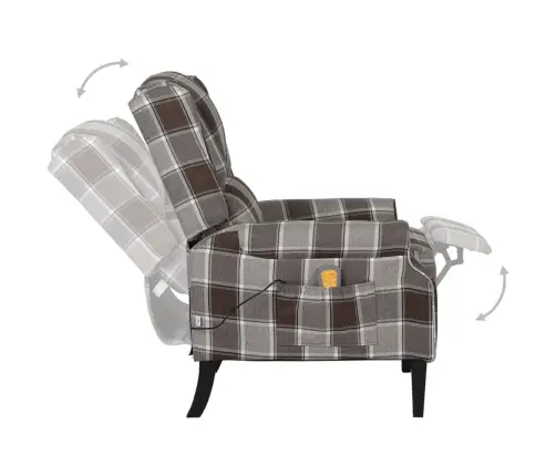 Atlošiamas Masažinis Krėslas, Rudos Spalvos, Audinys