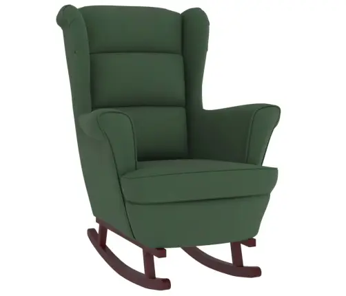 Supamoji Kėdė Su Atlošu, Tamsiai Žalias Aksomas Medžio Masyvas