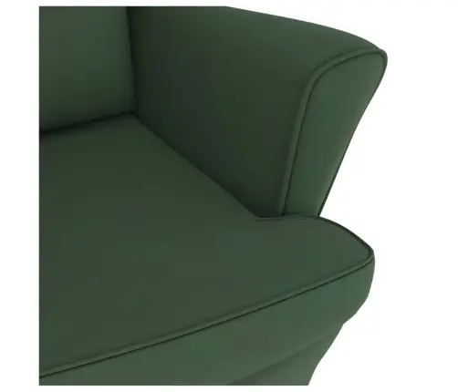 Supamoji Kėdė Su Atlošu, Tamsiai Žalias Aksomas Medžio Masyvas