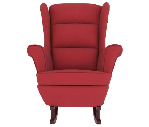 Šūpuļkrēsls, Masīva Gumijkoka Kājas, Vīnsarkans Samts Vidaxl