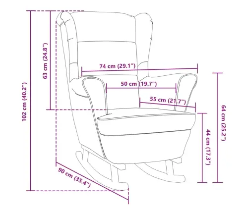 Supamoji Kėdė Su Atlošu, Kreminis Aksomas Medžio Masyvas