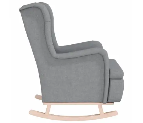 Šūpuļkrēsls Ar Masīva Gumijkoka Kājām, Gaiši Pelēks Audums Vidaxl