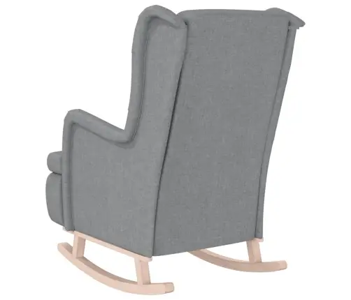 Šūpuļkrēsls Ar Masīva Gumijkoka Kājām, Gaiši Pelēks Audums Vidaxl