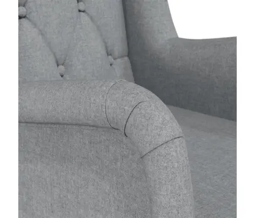 Šūpuļkrēsls Ar Masīva Gumijkoka Kājām, Gaiši Pelēks Audums Vidaxl