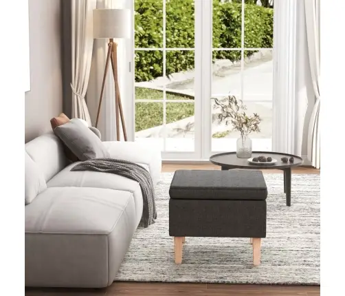 Soliņš Ar Koka Kājām, Tumši Pelēks Audums Vidaxl