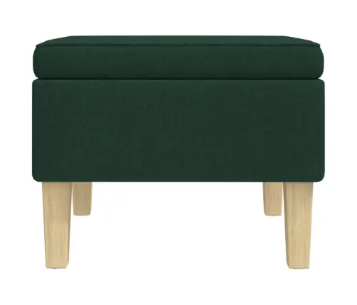 Taburetė Su Medinėmis Kojomis, Tamsiai Žalios Spalvos, Audinys