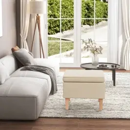 Soliņš Ar Koka Kājām, Krēmkrāsas Audums Vidaxl