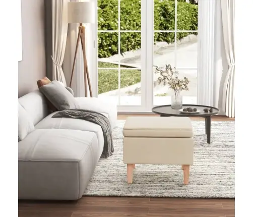 Soliņš Ar Koka Kājām, Krēmkrāsas Audums Vidaxl