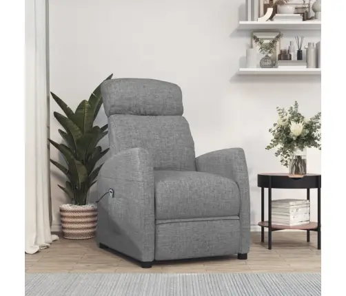 Atpūtas Krēsls, Paceļams, Gaiši Pelēks Audums Vidaxl