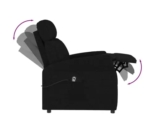 Atpūtas Krēsls, Paceļams, Melns Audums Vidaxl