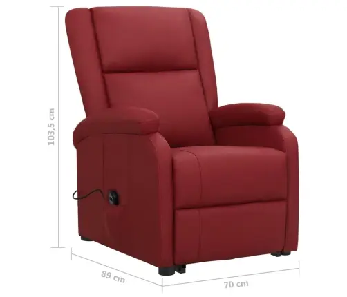 Atsistojantis Krėslas, Raudonojo Vyno Spalvos, Dirbtinė Oda