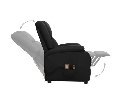 Püsti Tõusmist Toetav Massaažitool, Must, Kunstnahk