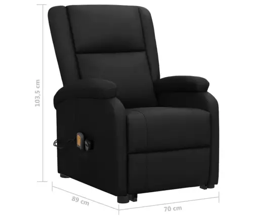 Püsti Tõusmist Toetav Massaažitool, Must, Kunstnahk