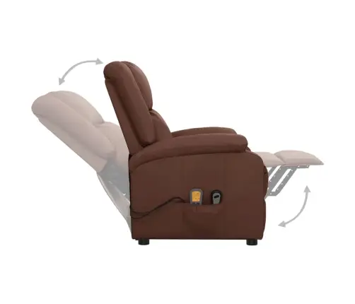 Masāžas Krēsls, Paceļams, Brūna Mākslīgā Āda Vidaxl