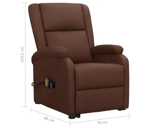 Masāžas Krēsls, Paceļams, Brūna Mākslīgā Āda Vidaxl