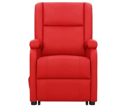 Atsistojantis Masažinis Krėslas, Raudonos Spalvos, Dirbtinė Oda