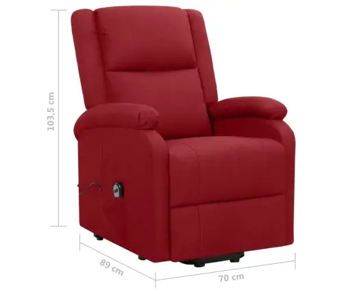 Püsti Tõusmist Toetav Tugitool, Veinipunane, Kangas