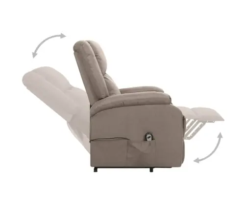 Atpūtas Krēsls, Paceļams, Pelēkbrūns Audums Vidaxl