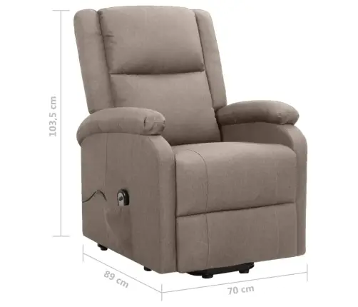 Atpūtas Krēsls, Paceļams, Pelēkbrūns Audums Vidaxl