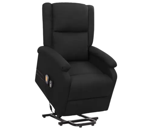 Masāžas Krēsls, Paceļams, Atgāžams, Melns Audums Vidaxl