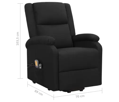 Masāžas Krēsls, Paceļams, Atgāžams, Melns Audums Vidaxl