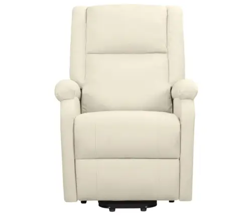 Atsistojantis Masažinis Krėslas, Kreminės Spalvos, Audinys