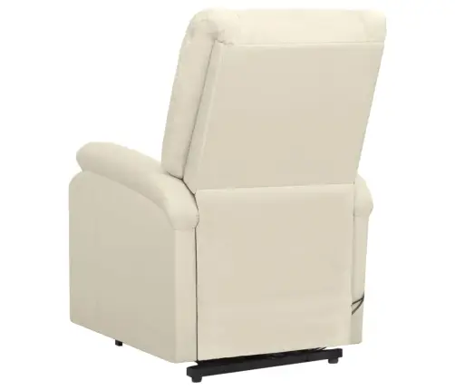 Atsistojantis Masažinis Krėslas, Kreminės Spalvos, Audinys