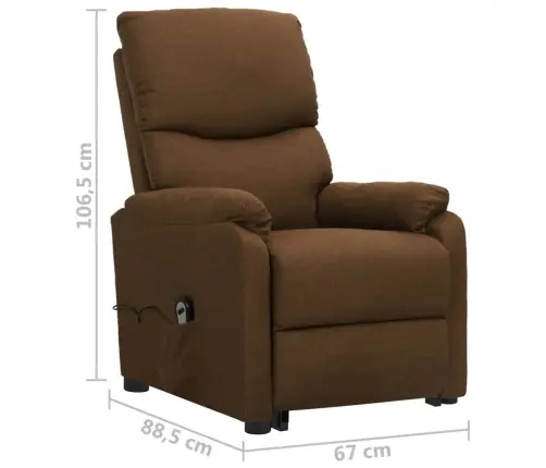 Atpūtas Krēsls, Paceļams, Brūns Audums Vidaxl Atpūtas Krēsls, Paceļams, Brūns Audums Vidaxl