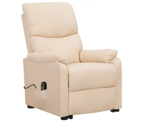 Atpūtas Krēsls, Paceļams, Krēmkrāsas Audums Vidaxl
