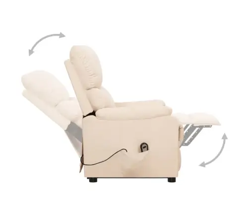 Atpūtas Krēsls, Paceļams, Krēmkrāsas Audums Vidaxl