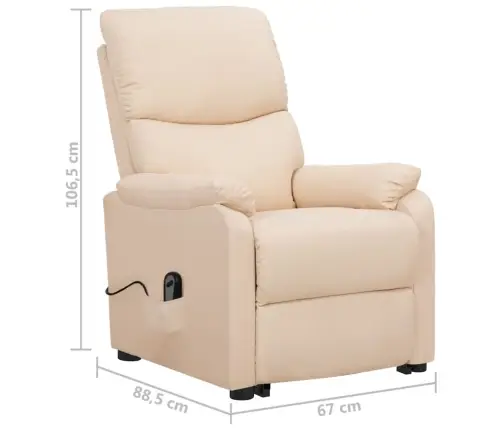 Atpūtas Krēsls, Paceļams, Krēmkrāsas Audums Vidaxl