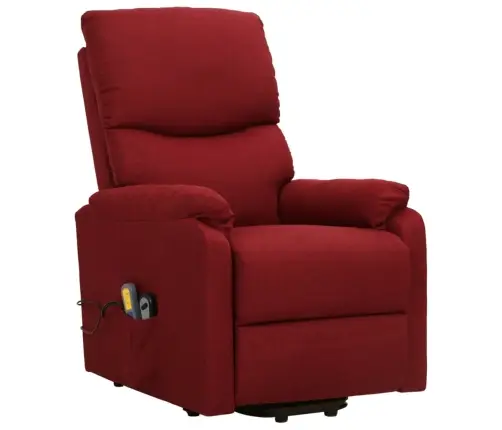 Masāžas Krēsls, Paceļams, Vīnsarkans Audums Vidaxl