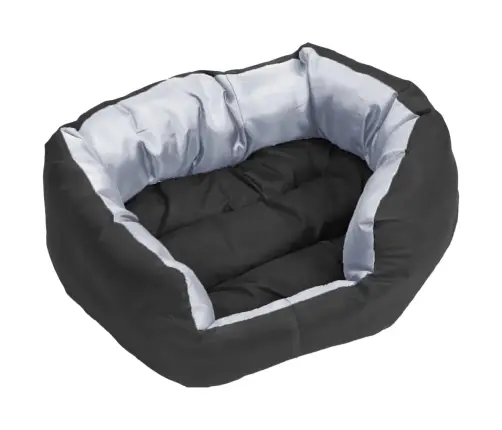 Dvipusė Skalbiama Pagalvė Šunims, Pilka Ir Juoda, 65X50X20Cm