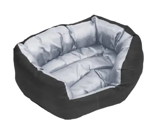 Dvipusė Skalbiama Pagalvė Šunims, Pilka Ir Juoda, 65X50X20Cm