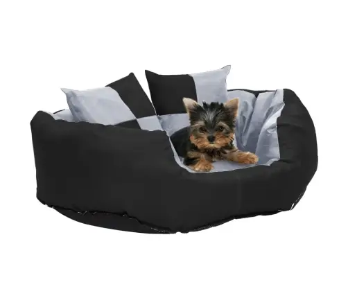 Dvipusė Skalbiama Pagalvė Šunims, Pilka Ir Juoda, 65X50X20Cm