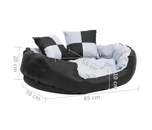 Suņu Matracis, Pelēks Ar Melnu, Divpusējs, 85X70X20 Cm Vidaxl