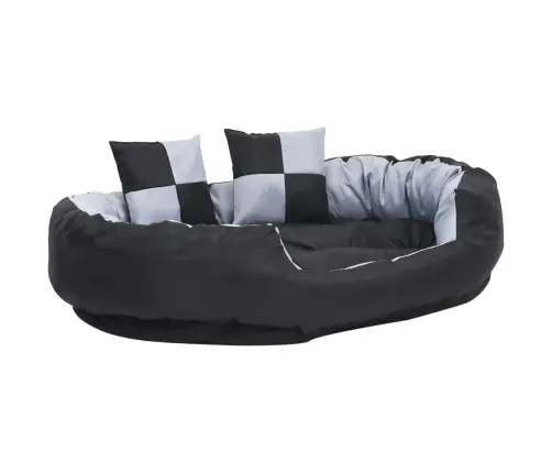 Dvipusė Skalbiama Pagalvė Šunims, Pilka Ir Juoda, 110X80X23Cm