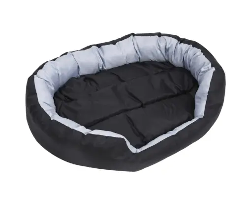 Dvipusė Skalbiama Pagalvė Šunims, Pilka Ir Juoda, 110X80X23Cm