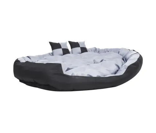 Dvipusė Skalbiama Pagalvė Šunims, Pilka Ir Juoda, 150X120X25Cm