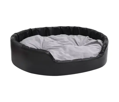 Suņu Gulta, Melna Ar Pelēku, 99X89X21 Cm, Plīšs, Mākslīgā Āda Vidaxl