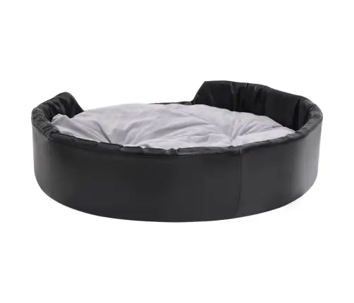 Suņu Gulta, Melna Ar Pelēku, 99X89X21 Cm, Plīšs, Mākslīgā Āda Vidaxl