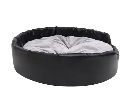 Suņu Gulta, Melna Ar Pelēku, 99X89X21 Cm, Plīšs, Mākslīgā Āda Vidaxl