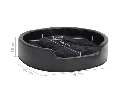 Suņu Gulta, Melna, 79X70X19 Cm, Plīšs, Mākslīgā Āda Vidaxl
