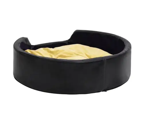 Suņu Gulta, Melna Ar Dzeltenu, 99X89X21 Cm, Plīšs, Mākslīgā Āda Vidaxl