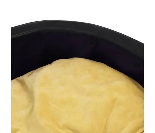 Suņu Gulta, Melna Ar Dzeltenu, 99X89X21 Cm, Plīšs, Mākslīgā Āda Vidaxl