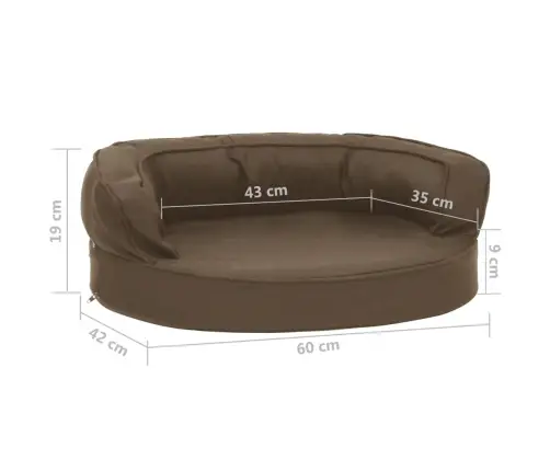 Ergonomiska Suņu Gulta, 60X42 Cm, Lina Dizains, Brūna Vidaxl