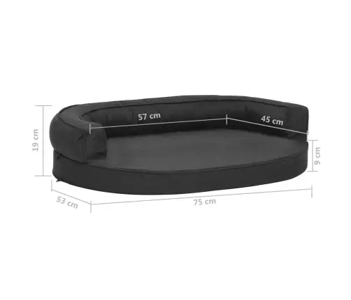 Ergonomiška Lova Šunims, Juoda, 75X53cm Lino Imitacija